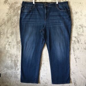 Kim Rogers Women Straight Jeans Size 24W Dark Wash Plus Size Tummy Control